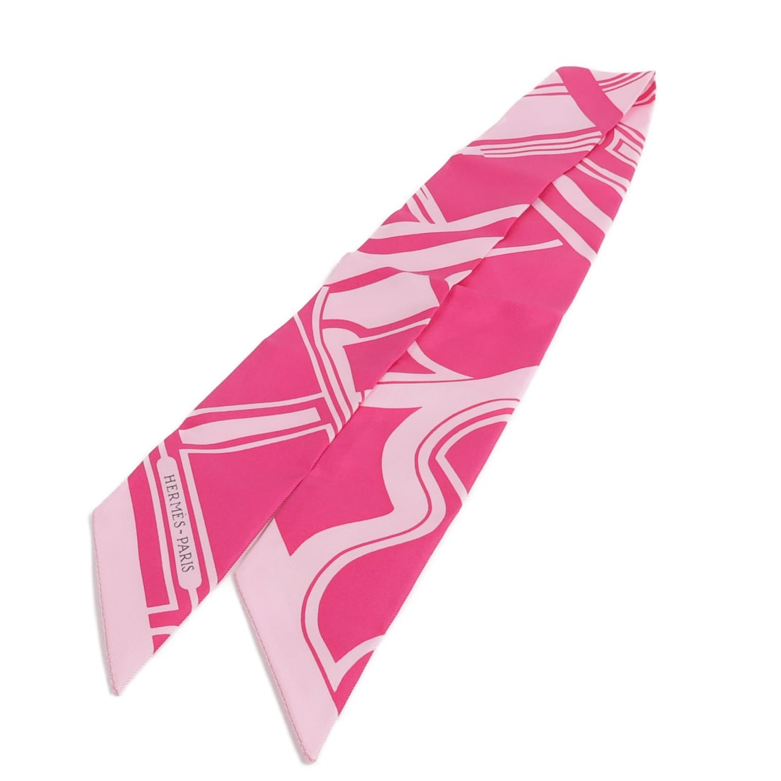 Hermes Twilly Pink Silk Scarf 86cm x 5cm (1 of 8)