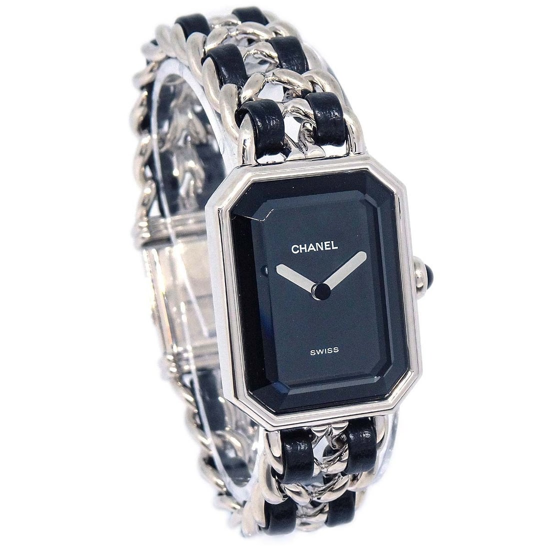 CHANEL Premiere #S Women's Quartz Wristwatch Stainless Steel Leather: CHANEL Premiere #S Women's Quartz Wristwatch Stainless Steel Leather Women's CHANEL Premiere wristwatch with a quartz movement and analog display. It features a black and silver case, black and silver