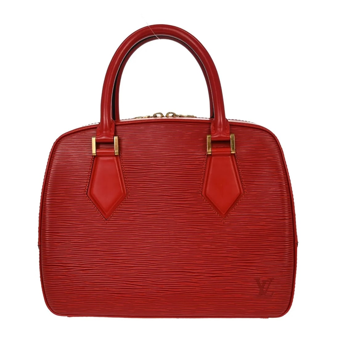 Louis Vuitton Sablons red leather handbag: Louis Vuitton Sablons red leather handbag Louis Vuitton Sablons handbag in red Epi leather. Made in France, this female model measures 26 cm x 20 cm x 11 cm. Condition is good, with light scratching o