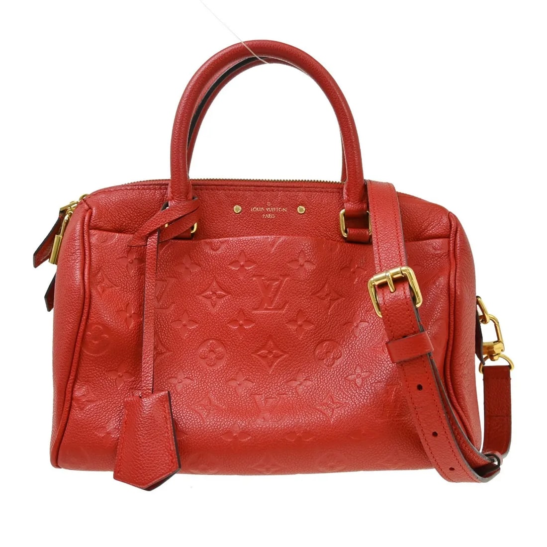 Louis Vuitton Speedy Bandouliere NM red leather handbag: Louis Vuitton Speedy Bandouliere NM red leather handbag Louis Vuitton Speedy Bandouliere NM handbag in red Monogram Empreinte leather. Made in France, this women's bag is presented in good condition w
