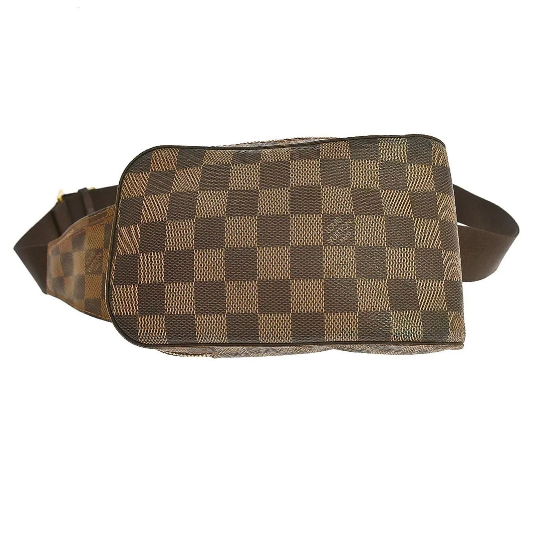 Louis Vuitton Geronimos Waist Bag Damier Canvas Brown: Louis Vuitton Geronimos Waist Bag Damier Canvas Brown Louis Vuitton Geronimos Waist bag in brown Damier canvas. This unisex piece is made in Spain and is presented in fair condition with visible wear,