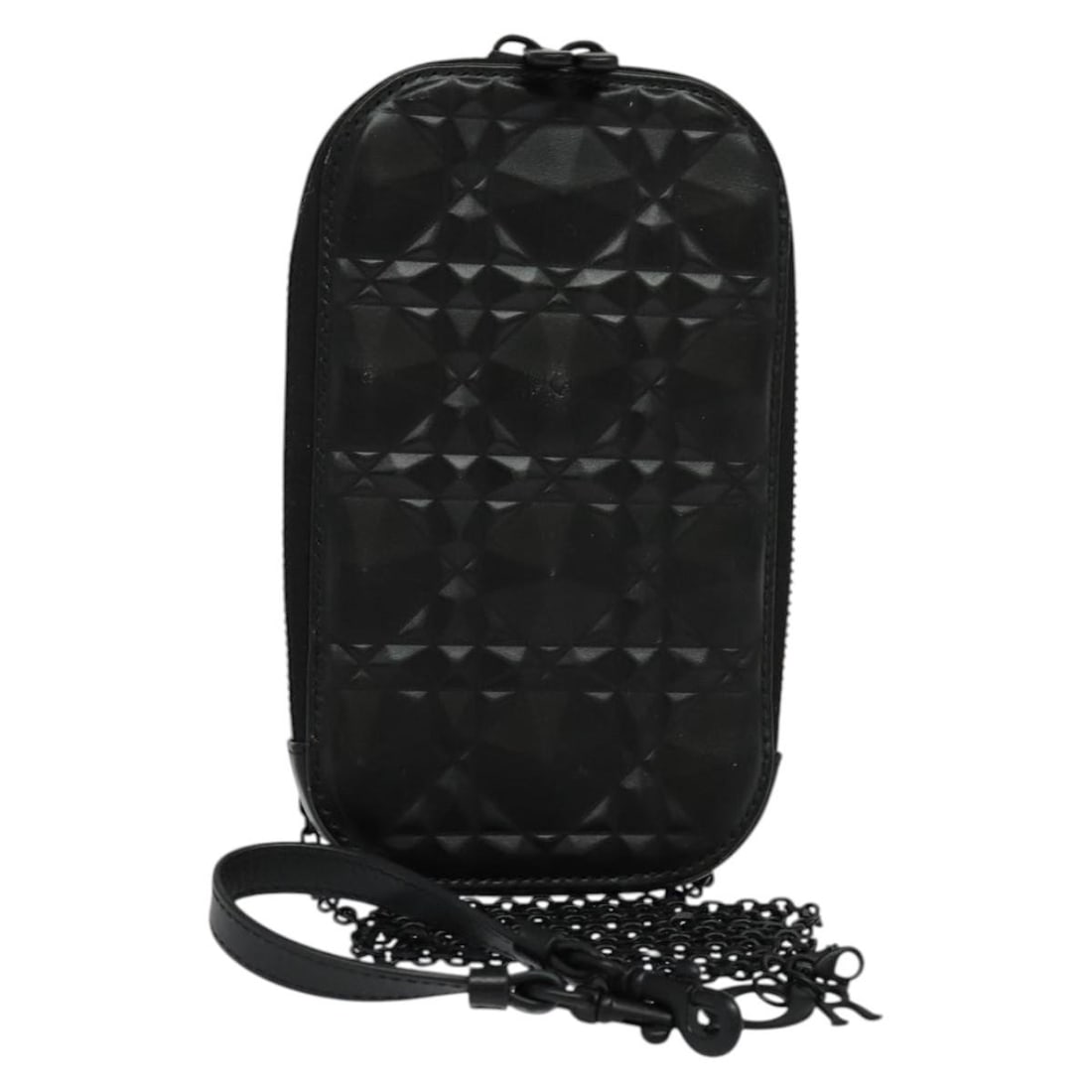 Christian Dior black leather shoulder bag with chain strap: Christian Dior black leather shoulder bag with chain strap Black leather Christian Dior chain shoulder bag in a shoulder bag style, made in Italy. It includes a shoulder strap and measures approximate
