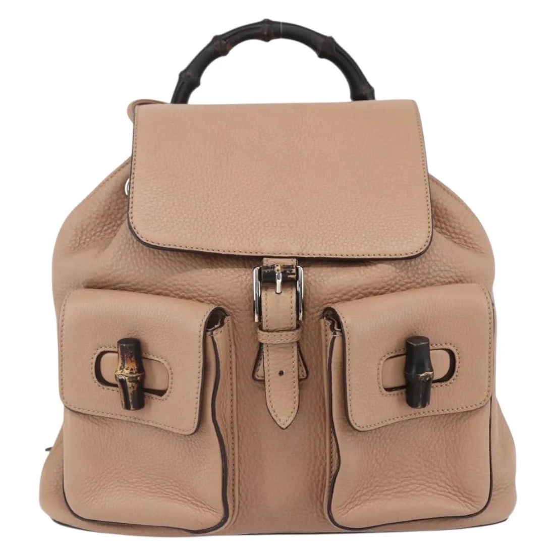 Gucci Vintage Bamboo Beige Leather Backpack (1 of 18)
