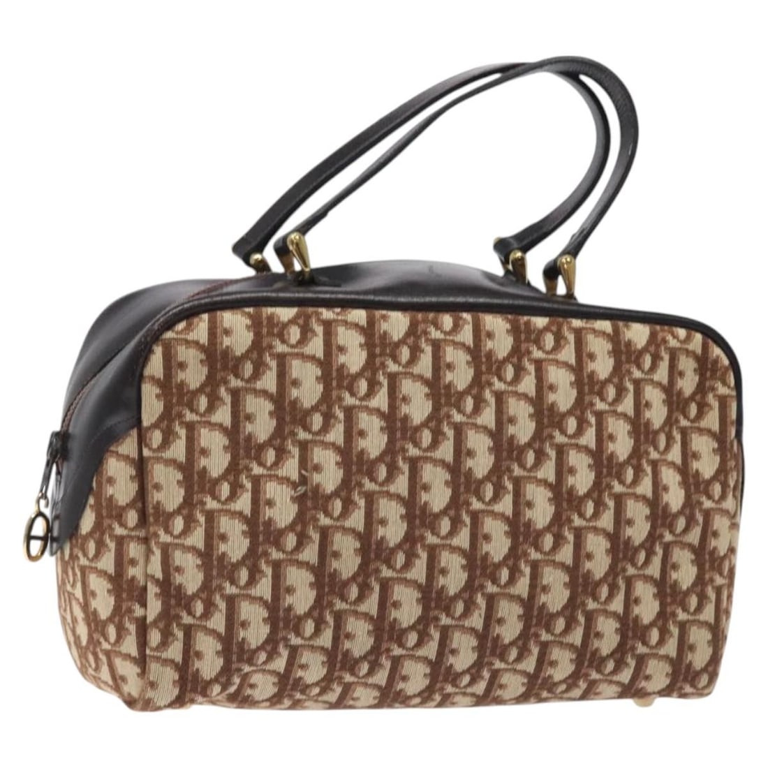 Christian Dior Trotter Canvas Hand Bag Beige Gold France (1 of 18)