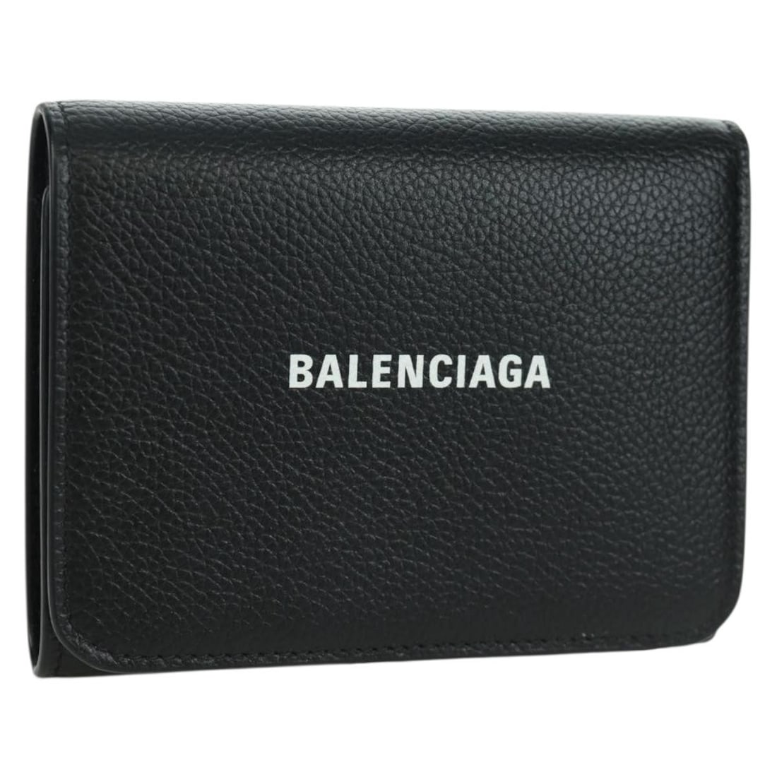 Balenciaga 655743 black leather trifold wallet with dust bag box: Balenciaga 655743 black leather trifold wallet with dust bag box Balenciaga trifold wallet in black leather with gold-tone detailing. This women's wallet is made in Italy and includes the dust bag and