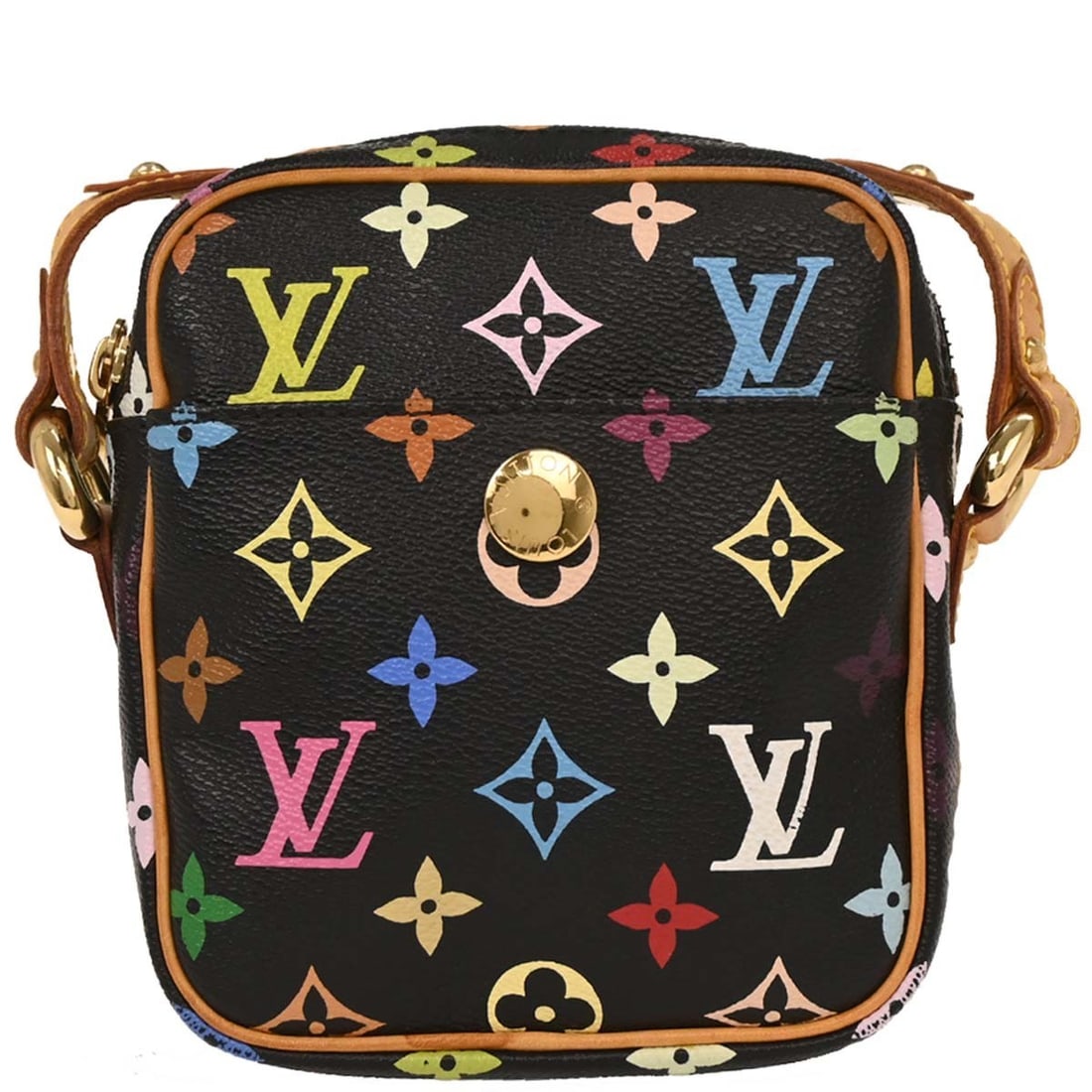 Louis Vuitton Rift Black Monogram Multicolor Crossbody Bag M40056: Louis Vuitton Rift Black Monogram Multicolor Crossbody Bag M40056 Louis Vuitton Rift shoulder bag in black Monogram Multicolor canvas with leather trim. This small crossbody style features a zip closu