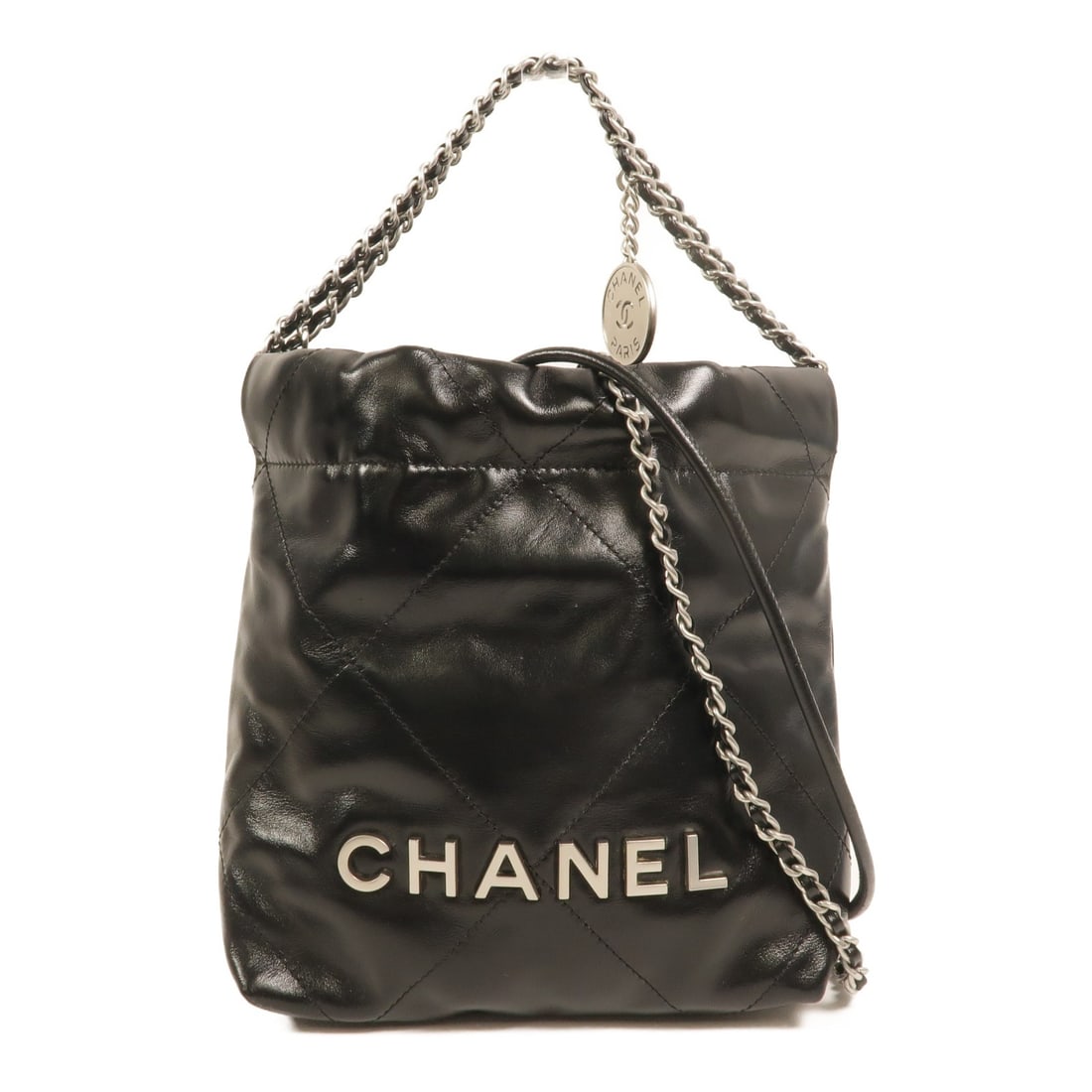 CHANEL Chanel 22 Mini 2way Shoulder Bag Black Calfskin CC SHW (1 of 14)