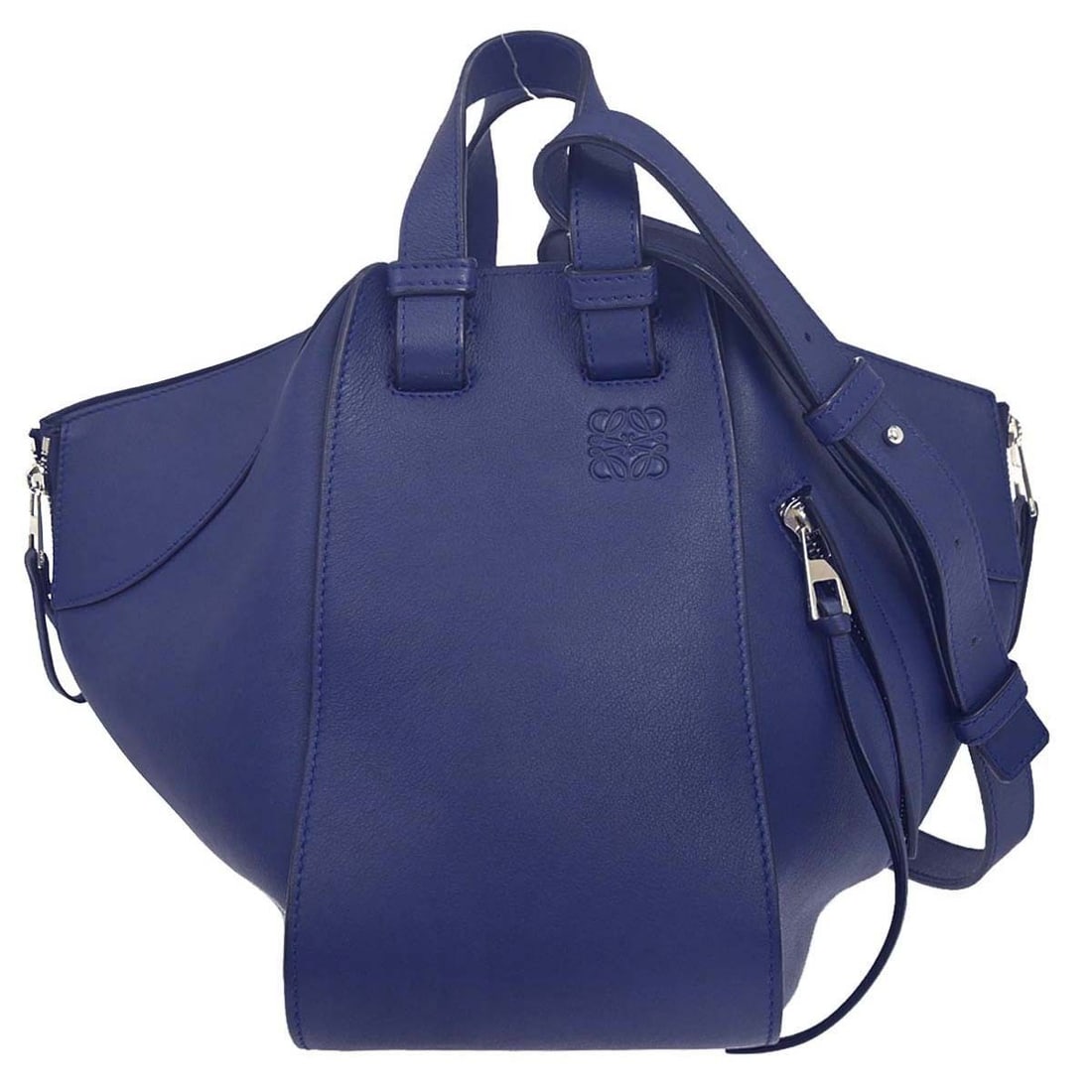 Loewe Hammock Medium Leather Tote Bag Navy with Shoulder Strap (1 of 15)