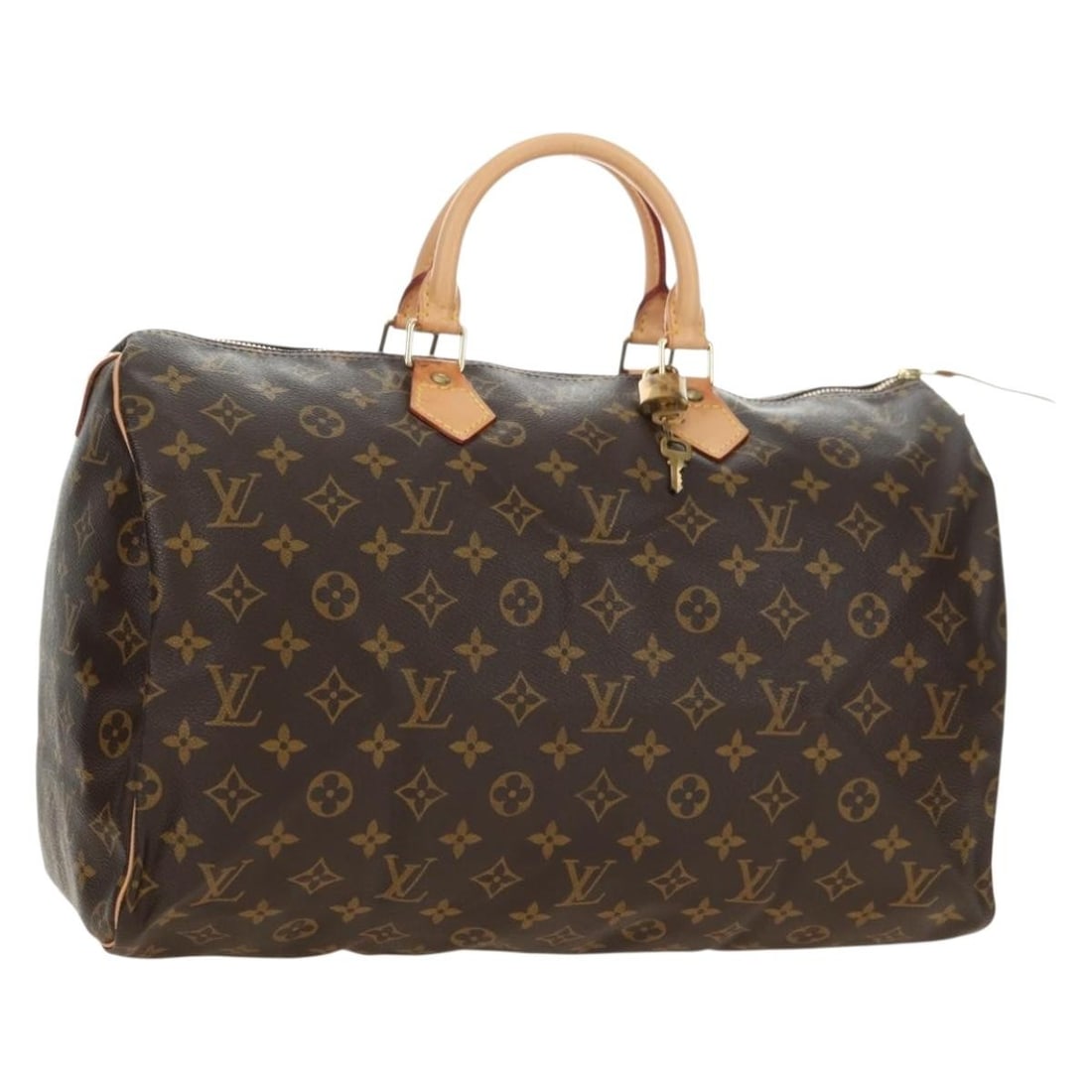 Louis Vuitton M41522 Speedy 40 Monogram Canvas Handbag France: Louis Vuitton M41522 Speedy 40 Monogram Canvas Handbag France Louis Vuitton Speedy 40 hand bag in Monogram Canvas, made in France. It comes with a dust bag, padlock, two keys, and a shoulder strap. Th