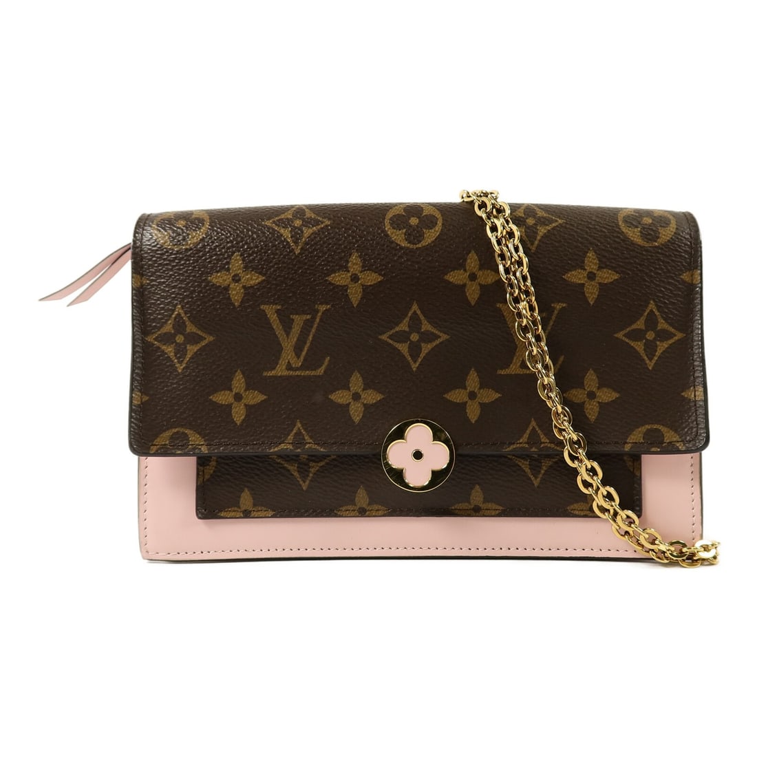 Louis Vuitton M67405 Flore Chain Wallet Monogram Shoulder Bag Pink Brown (1 of 16)