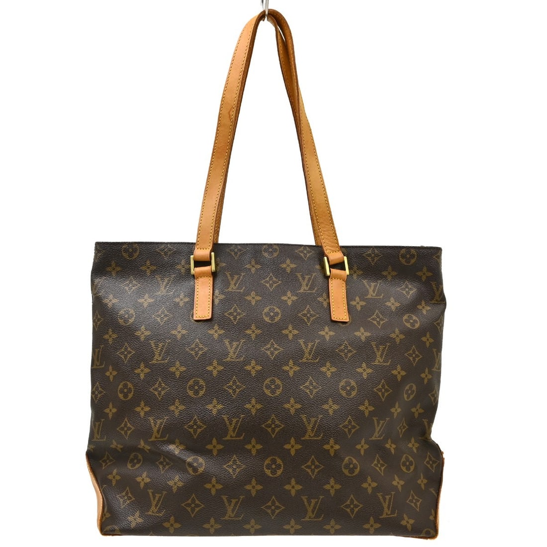 Louis Vuitton M51151 Cabas Mezzo Monogram Canvas Tote: Louis Vuitton M51151 Cabas Mezzo Monogram Canvas Tote Vintage Louis Vuitton Cabas Mezzo tote bag in brown Monogram canvas and leather with double handles and a zip closure. The bag features a brown ca