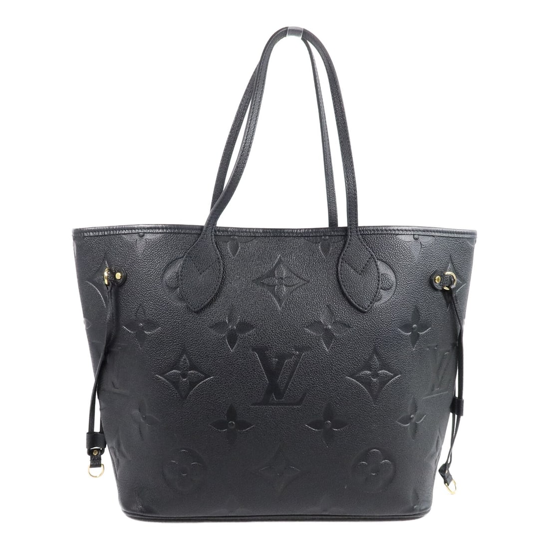 Louis Vuitton Neverfull MM M45685 Monogram Empreinte Tote Black: Louis Vuitton Neverfull MM M45685 Monogram Empreinte Tote Black Louis Vuitton Neverfull MM tote bag in black Monogram Empreinte and calfskin (cowhide). It features gold-tone hardware, a spacious open-