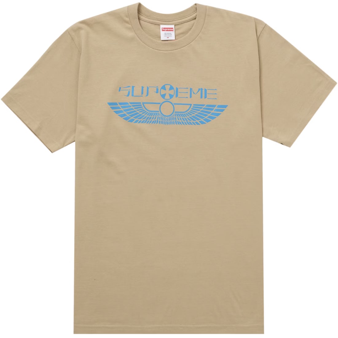 Supreme Wings Khaki Medium Tee: Supreme Wings Khaki Medium Tee This Supreme Wings Khaki Tee is presented in an un-used, unworn condition. It features a classic khaki color and is offered in a medium size, making it a versatile addit