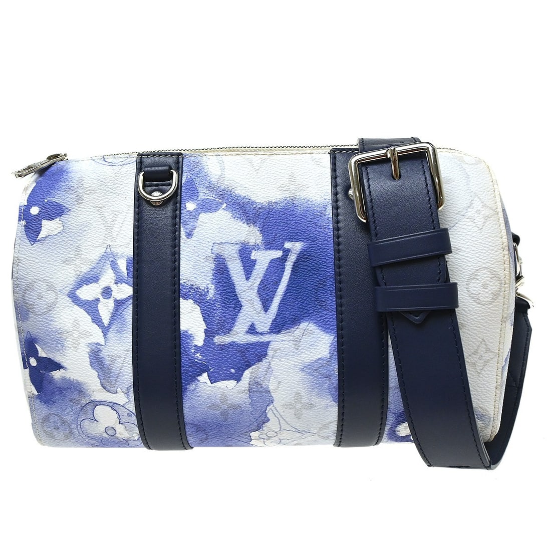 Louis Vuitton M45757 Monogram City Keepall White Shoulder Bag: Louis Vuitton M45757 Monogram City Keepall White Shoulder Bag Louis Vuitton Monogram City Keepall shoulder bag in medium size, featuring a monogram pattern and zip closure. It has a shoulder strap, bl