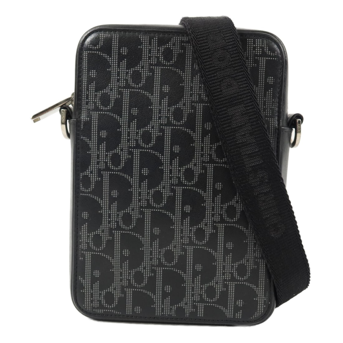 Dior World Tour CD Black Calfskin Shoulder Messenger Bag: Dior World Tour CD Black Calfskin Shoulder Messenger Bag Christian Dior messenger shoulder bag in black calfskin (cowhide) leather with a black frame color. Designed for menswear, it features one exte