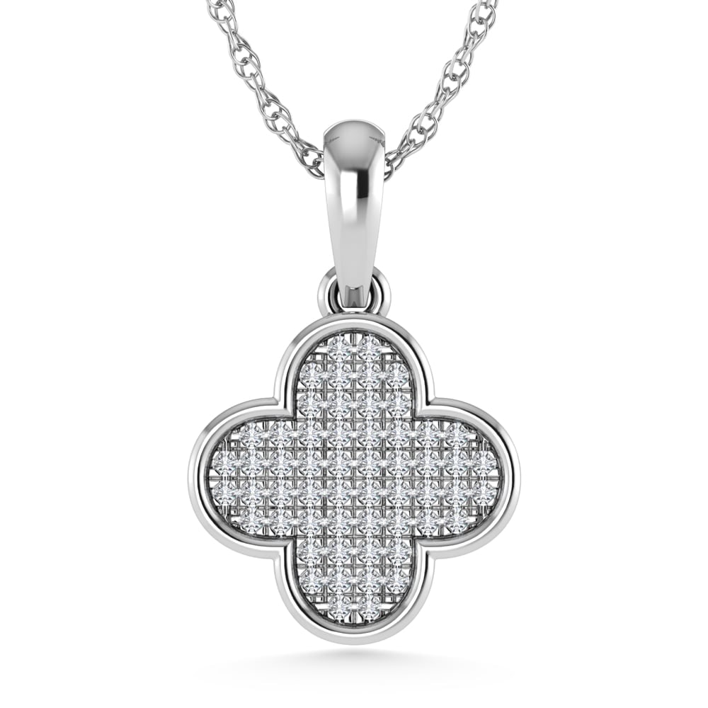 14K White Gold Diamond 1/10.Ct. Tw. Fashion Pendant: 14K White Gold Diamond 1/10.Ct. Tw. Fashion Pendant 14k White Gold Stone Color: G-h Stone Clarity: Si3 Unless otherwise specified, pendants that include a chain are paired with our standard 18-inch