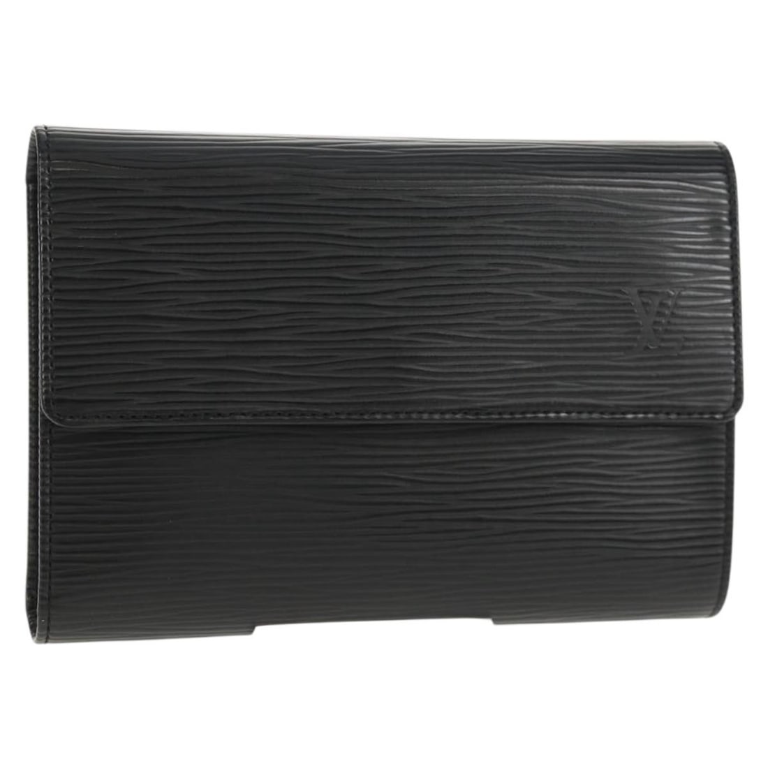 Louis Vuitton M63712 Epi Leather Wallet in Black: Louis Vuitton M63712 Epi Leather Wallet in Black Louis Vuitton Epi Porte TresorEtui Papie wallet in black Epi leather. Made in France, this women's wallet includes the dust bag and item box.