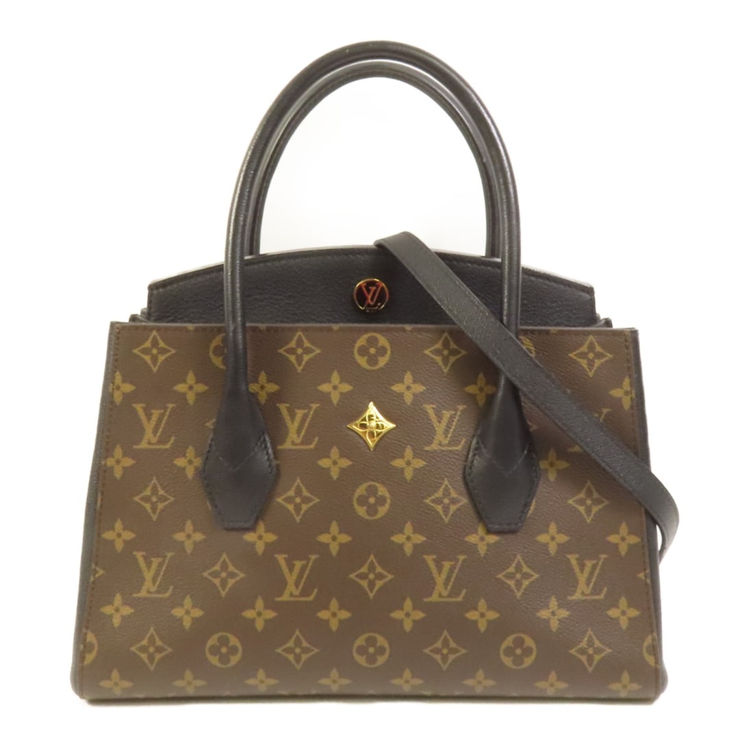 Louis Vuitton Florine M42269 Monogram 2way Shoulder Bag Brown: Louis Vuitton Florine M42269 Monogram 2way Shoulder Bag Brown A Louis Vuitton Florine 2way shoulder bag in brown and black, made from monogram and PVC coated canvas. It features a two-way design with 
