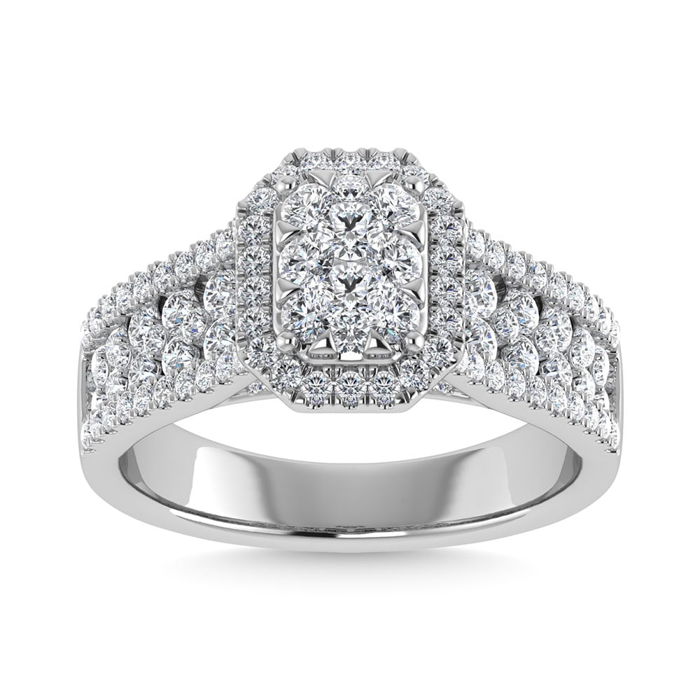 Diamond 1 1/3 Ct.Tw. Engagement Ring in 14K White Gold: Diamond 1 1/3 Ct.Tw. Engagement Ring in 14K White Gold 14k White Gold Stone Color: G-h Stone Clarity: Si2 Each ring is presented in standard size 6.5. Complimentary resizing is available between