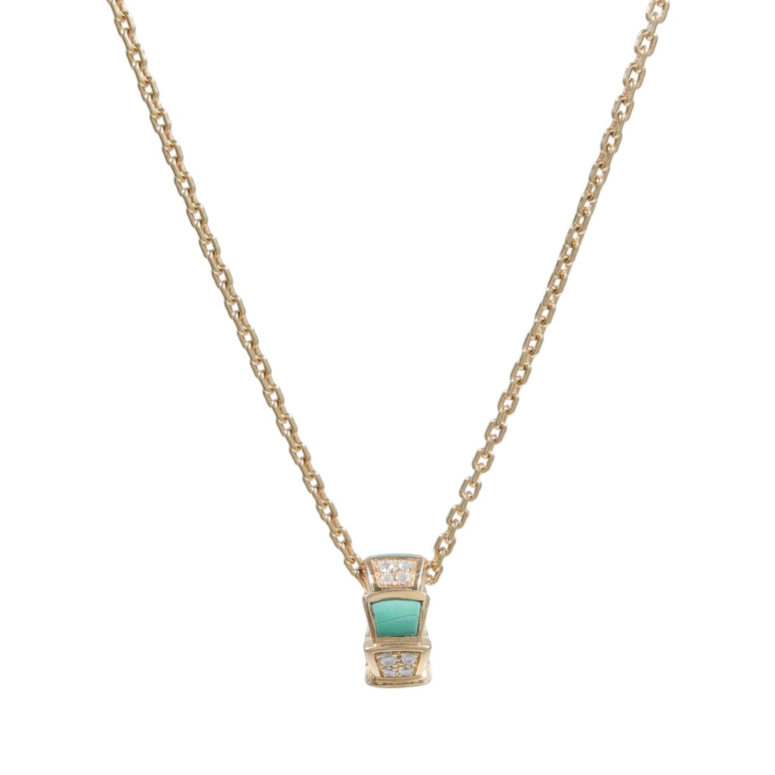 BVLGARI 355958 Serpenti Viper Necklace 18K Rose Gold Diamond Turquoise: BVLGARI 355958 Serpenti Viper Necklace 18K Rose Gold Diamond Turquoise A BVLGARI BLV Serpenti Viper necklace, model 355958, crafted in K18PG rose gold with diamond and turquoise details. Designed for 
