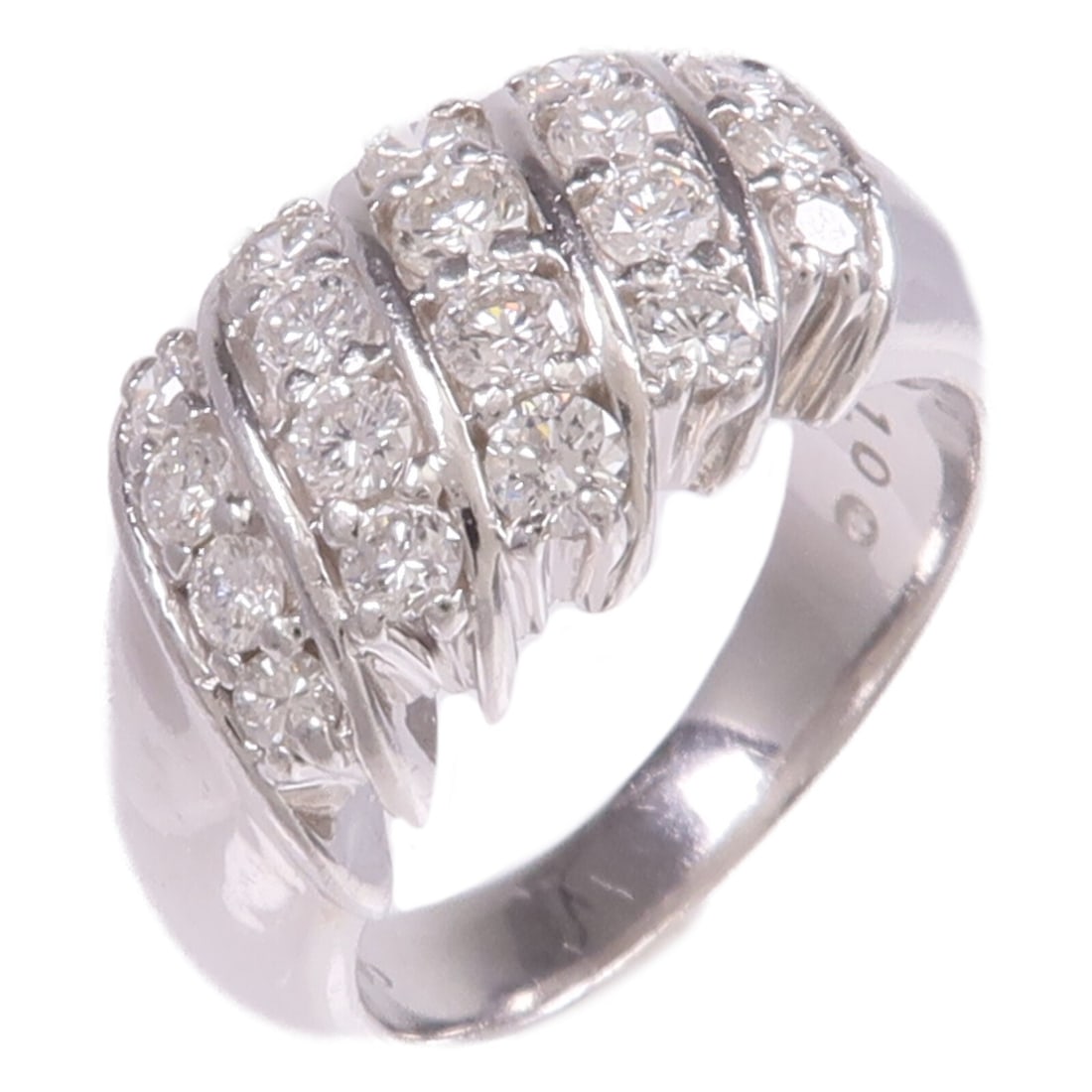 Pt900 Platinum Diamond Ring Women's Size 6.25 (1 of 9)