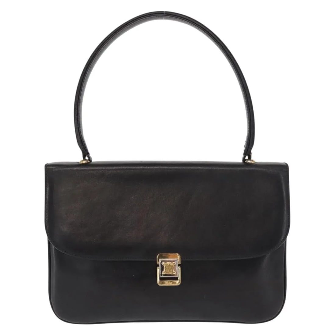 Black Leather Celine Women's Shoulder Bag 26cm by 16cm by 3cm: Black Leather Celine Women's Shoulder Bag 26cm by 16cm by 3cm This Celine handbag is crafted from black leather and designed for women. It features a compact silhouette with dimensions of 26cm by 16cm