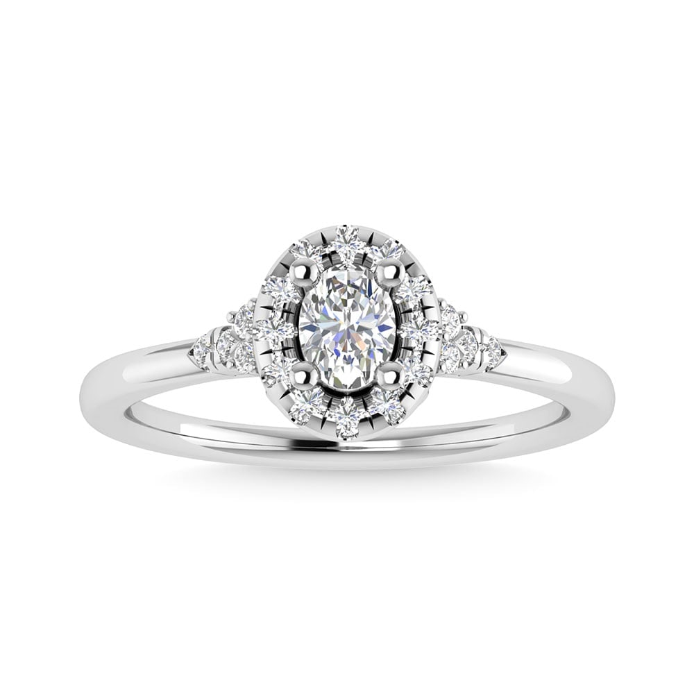 Diamond 3/8 Ct.Tw. Engagement Ring in 14K White Gold: Diamond 3/8 Ct.Tw. Engagement Ring in 14K White Gold 14k White Gold Stone Color: G-h Stone Clarity: I1 Each ring is presented in standard size 6.5. Complimentary resizing is available between sizes
