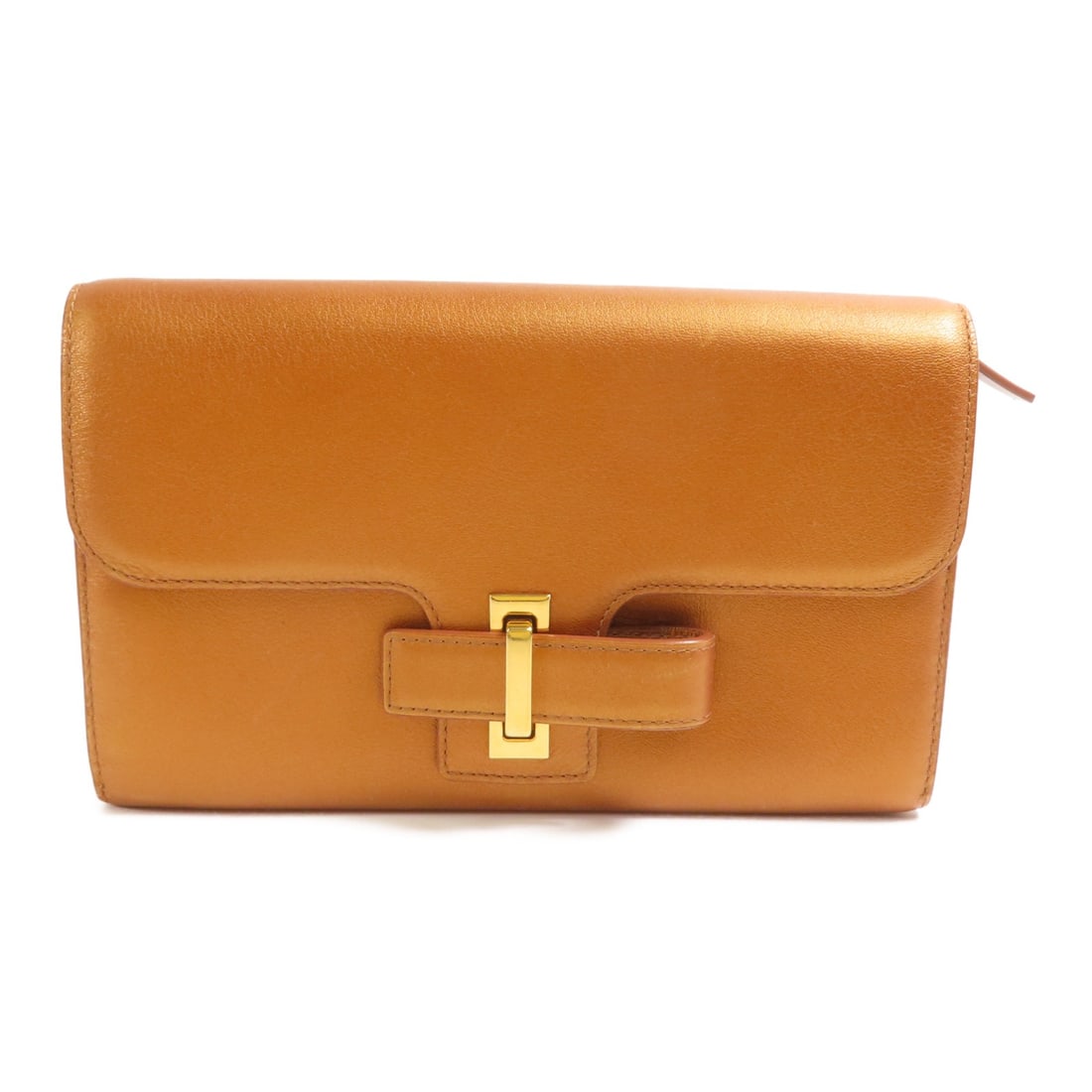Delvaux Simplissime bifold long wallet in gold calfskin: Delvaux Simplissime bifold long wallet in gold calfskin A Delvaux Simplissime long bifold wallet in gold calfskin leather. It features a gold-tone frame color, a regular women's size, and a bifold pur