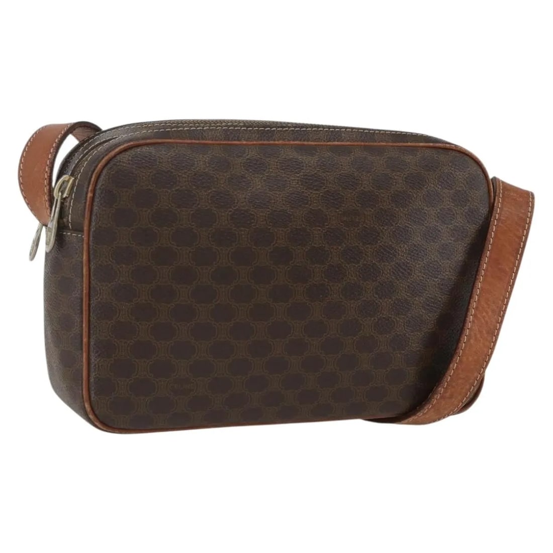 Celine Vintage Macadam Brown Canvas Shoulder Bag (1 of 18)