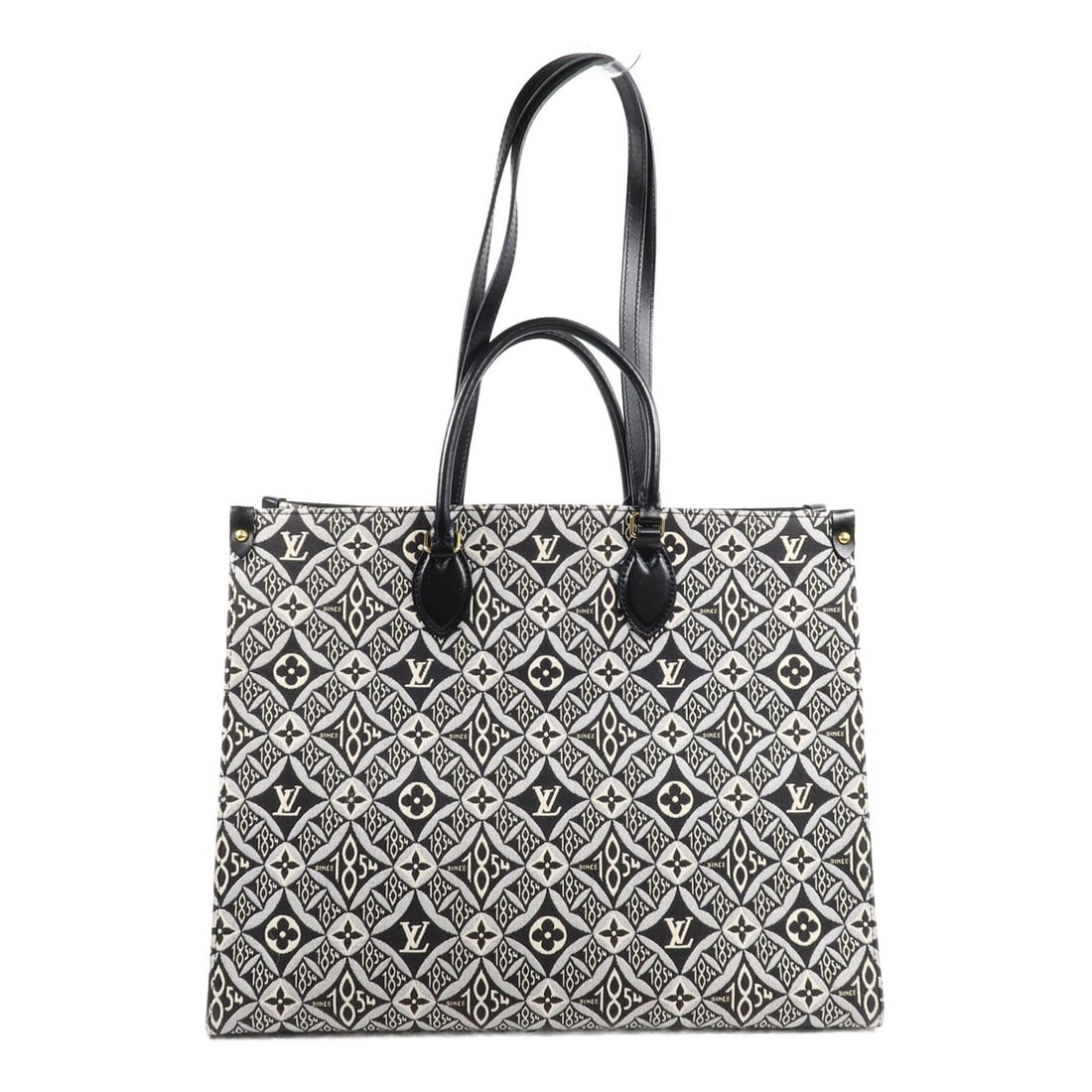 Louis Vuitton OnTheGo GM M57207 Since 1854 Monogram Jacquard Tote: Louis Vuitton OnTheGo GM M57207 Since 1854 Monogram Jacquard Tote Louis Vuitton LV 2 Way Bag Monogram Jacquard Since 1854 OnTheGo GM M57207 in canvas. It features a white, black, and grey colorway, wi