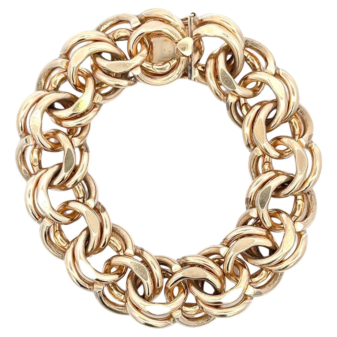 Harbor Diamonds 14K Yellow Gold Double Link Charm Bracelet 112g 8in: Harbor Diamonds 14K Yellow Gold Double Link Charm Bracelet 112g 8in This exquisite charm bracelet is crafted from 14 karat yellow gold, featuring a contemporary design with heavy double links. Weighin