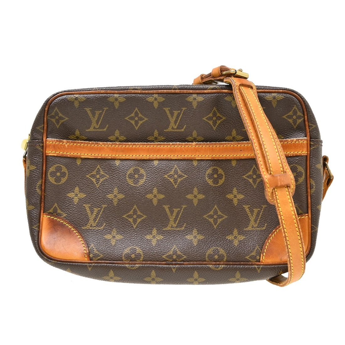 Louis Vuitton M51274 Trocadero 27 Monogram Crossbody Bag: Louis Vuitton M51274 Trocadero 27 Monogram Crossbody Bag Vintage Louis Vuitton Trocadero 27 crossbody shoulder bag in Monogram canvas with leather strap and zip closure. This medium unisex bag feature