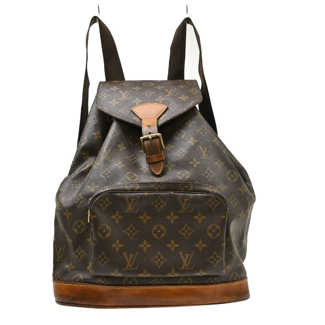 Louis Vuitton Montsouris GM Monogram Canvas Backpack M51135: Louis Vuitton Montsouris GM Monogram Canvas Backpack M51135 Vintage Louis Vuitton Montsouris GM backpack in brown Monogram canvas with leather trim. This unisex backpack features a buckle and drawstri