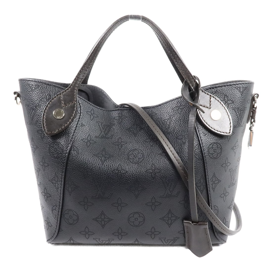 Louis Vuitton Hina PM Mahina Calfskin 2 Way Bag Black M54350: Louis Vuitton Hina PM Mahina Calfskin 2 Way Bag Black M54350 A Louis Vuitton Hina PM 2 Way Shoulder Bag in black, model M54350. It is made from Mahina and calfskin (cowhide) and comes with a shoulder 