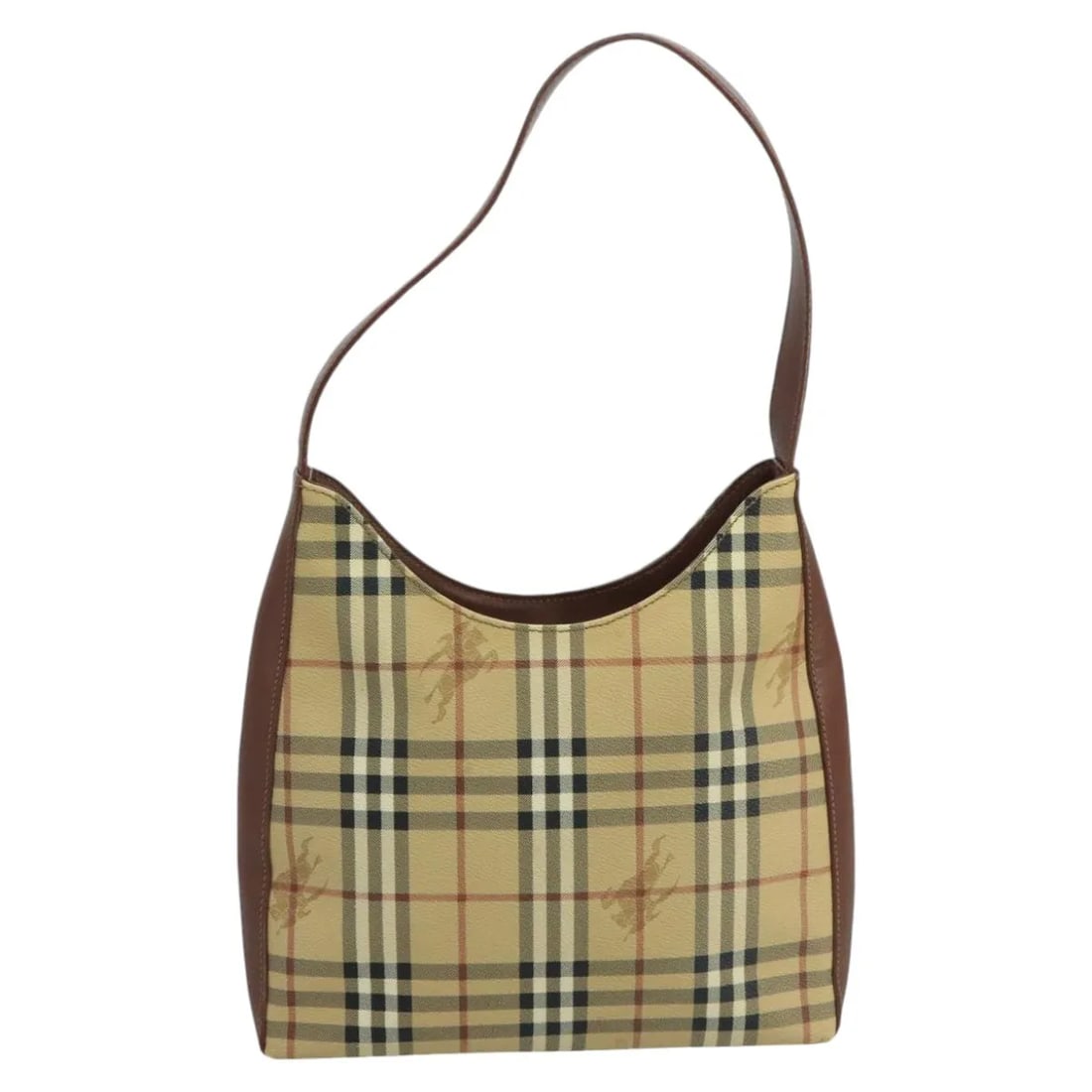 Burberry Nova Check Canvas Shoulder Bag Beige: Burberry Nova Check Canvas Shoulder Bag Beige Burberry Nova Check Shoulder Bag in beige canvas. This female shoulder bag features leather trim and hardware, and measures 29 cm x 22 cm x 7 cm. Conditio