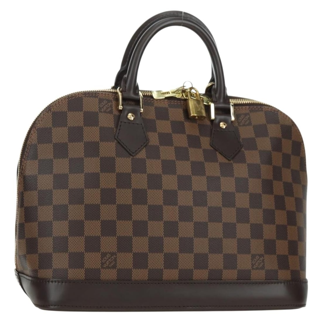 Louis Vuitton N51131 Alma handbag in Damier Ebene canvas: Louis Vuitton N51131 Alma handbag in Damier Ebene canvas Louis Vuitton Alma hand bag in Damier Ebene canvas, made in France. This women's bag is presented in excellent condition with a slight loss of 