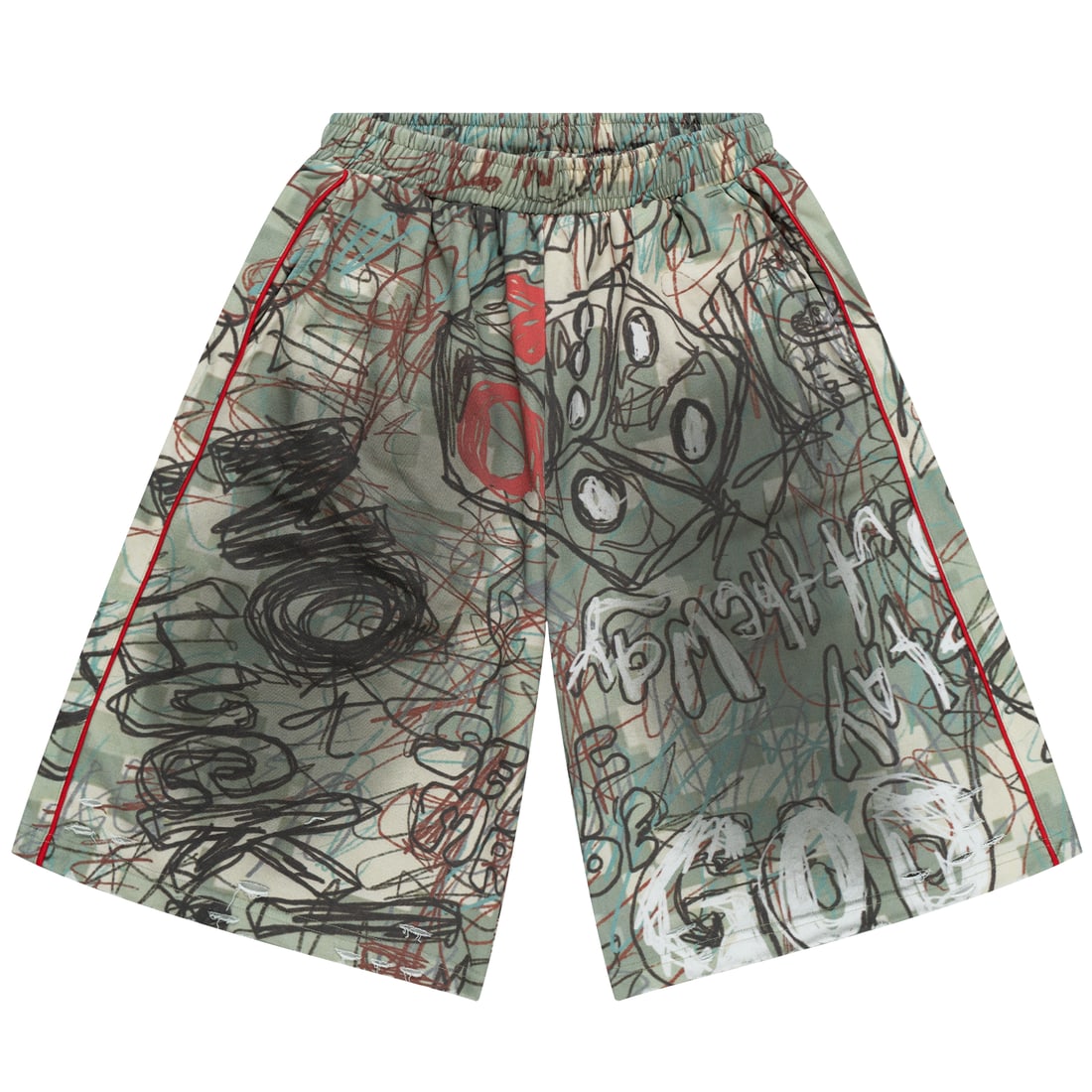 Green Cotton Blend OTW Logo Sweatshorts XL: Green Cotton Blend OTW Logo Sweatshorts XL The OTW Graffiti Green Sweatshorts feature a relaxed fit and an adjustable drawstring waistband for enhanced comfort. Crafted from a premium cotton-blend fab