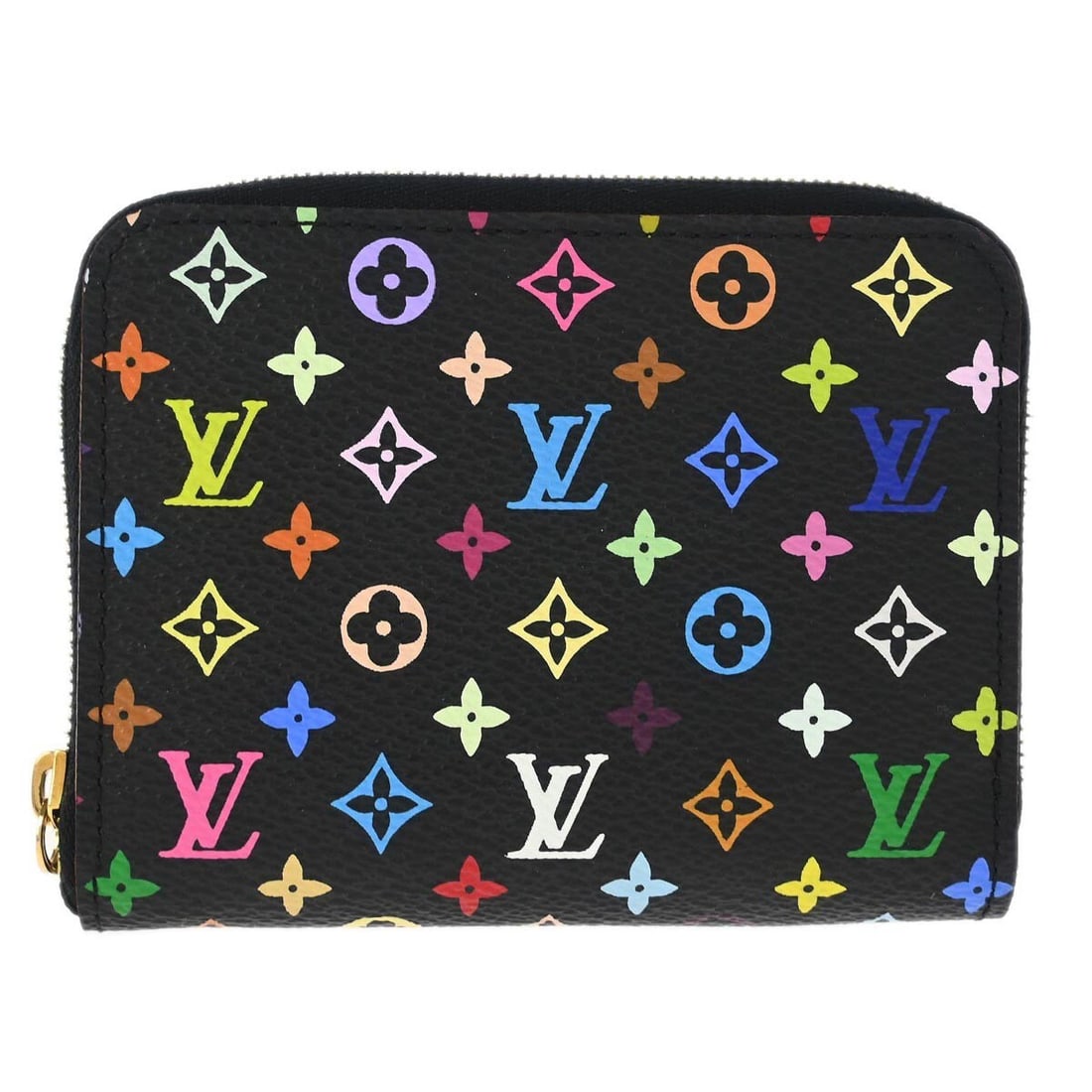 Louis Vuitton M93740 Zippy Coin Purse Black Multicolor Canvas Leather: Louis Vuitton M93740 Zippy Coin Purse Black Multicolor Canvas Leather Louis Vuitton zippy coin purse wallet in black Monogram Multicolor canvas with leather trim. This women's coin purse is made in Fr