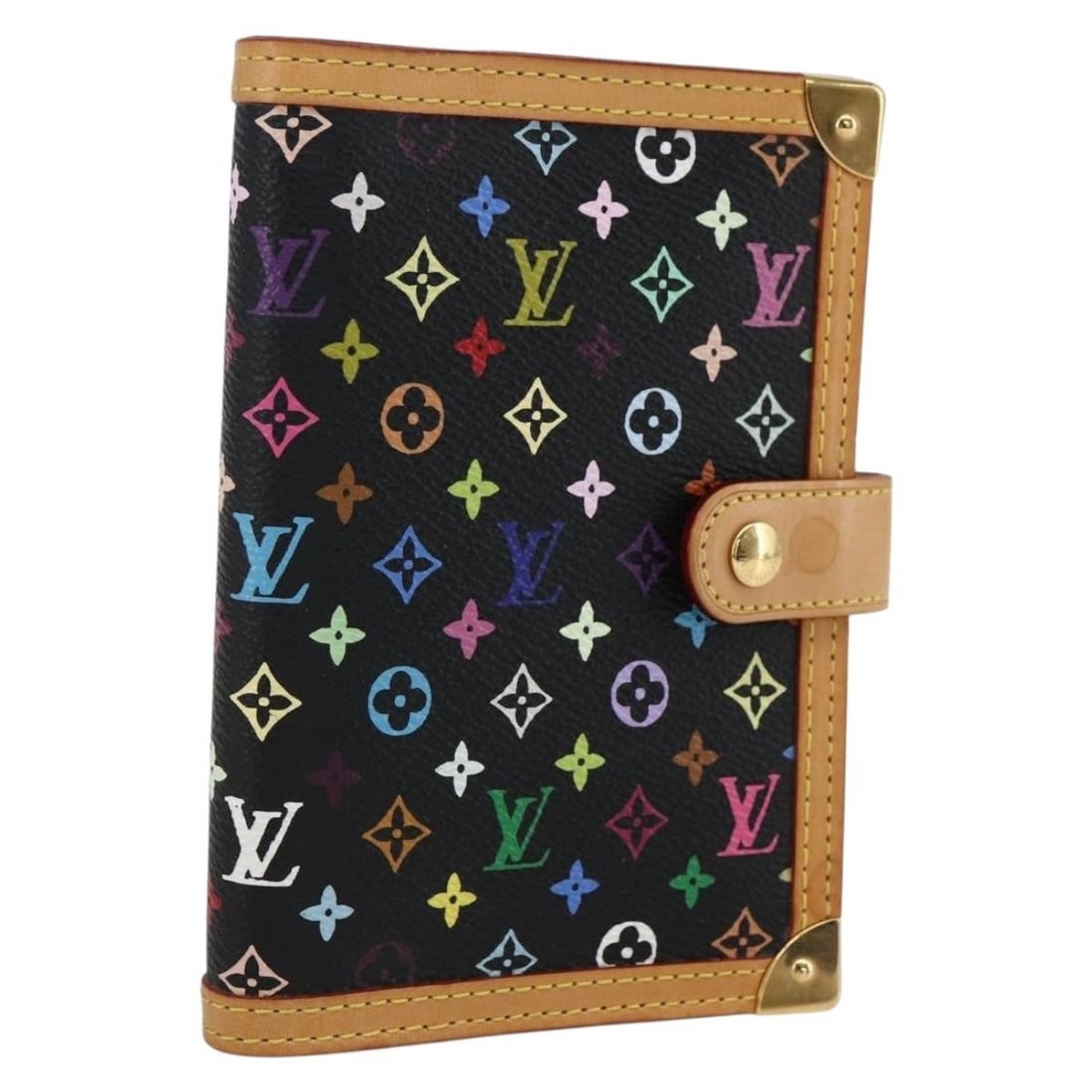 Louis Vuitton Multicolor Canvas Agenda PM Black Day Planner Cover R20895: Louis Vuitton Multicolor Canvas Agenda PM Black Day Planner Cover R20895 This Louis Vuitton Multicolor Agenda PM Day Planner Cover features a black monogram multicolor canvas exterior. The planner cov