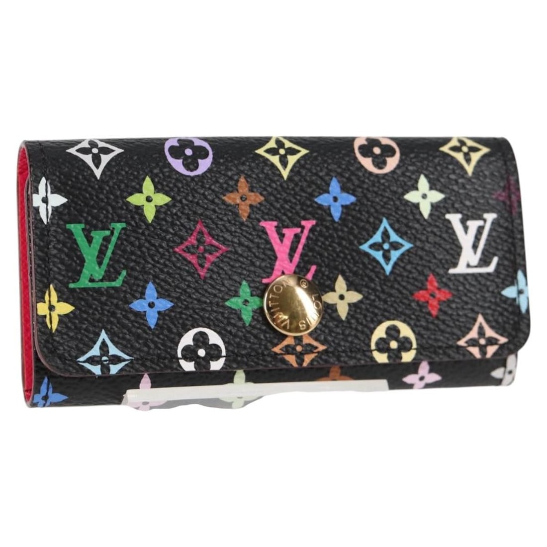 Louis Vuitton M93732 Multicles 4 Black Monogram Multicolor Key Case: Louis Vuitton M93732 Multicles 4 Black Monogram Multicolor Key Case Louis Vuitton multicolor key case in black Monogram Multicolor Canvas. Made in France, this style features a compact design and come