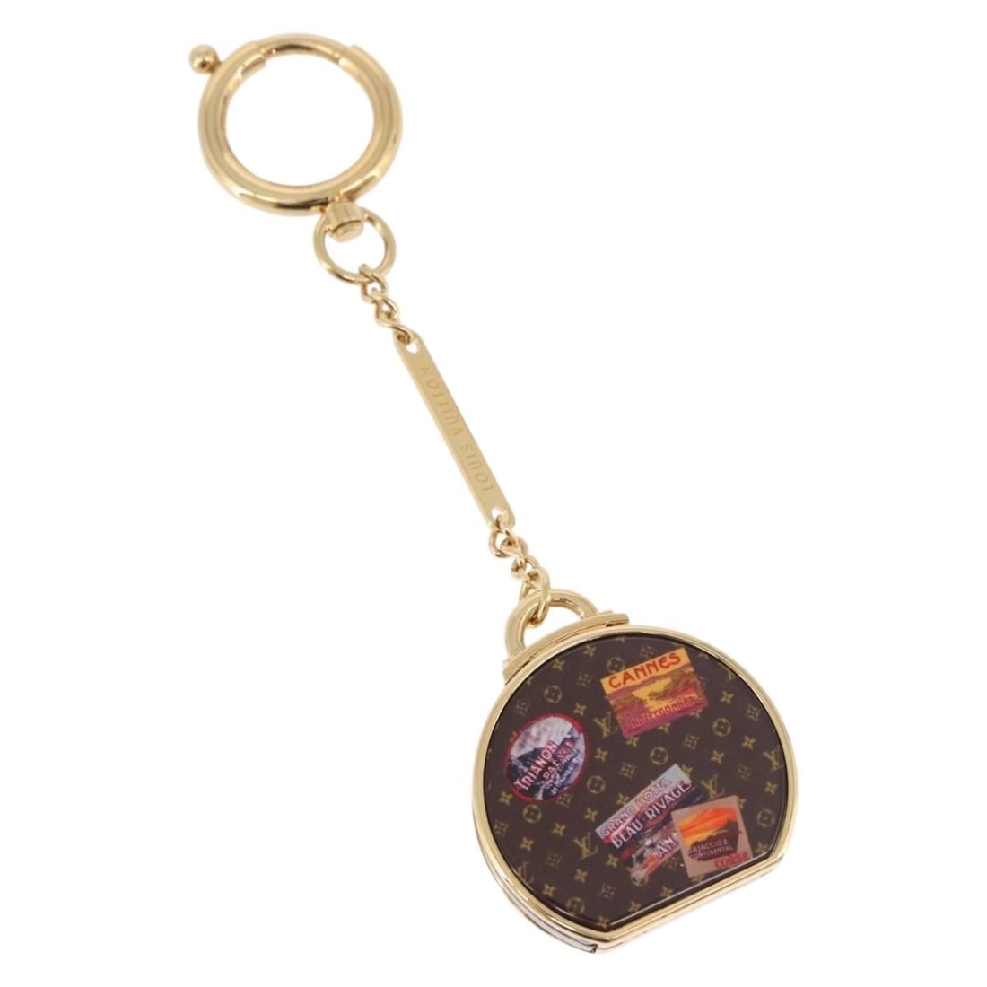 Louis Vuitton M62230 Porte Cles Boite Chapeau Gold Tone Metal Key Holder: Louis Vuitton M62230 Porte Cles Boite Chapeau Gold Tone Metal Key Holder Louis Vuitton Porte Cles Boite Chapeau key holder in gold tone metal. The item is made in Italy and comes with a dust bag and i