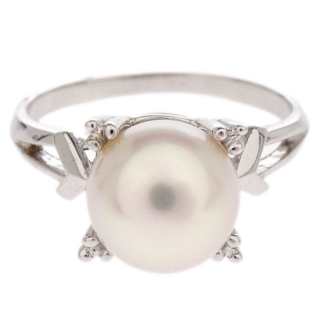 Mikimoto Pearl Ring Size 49 in 18K Silver (1 of 4)