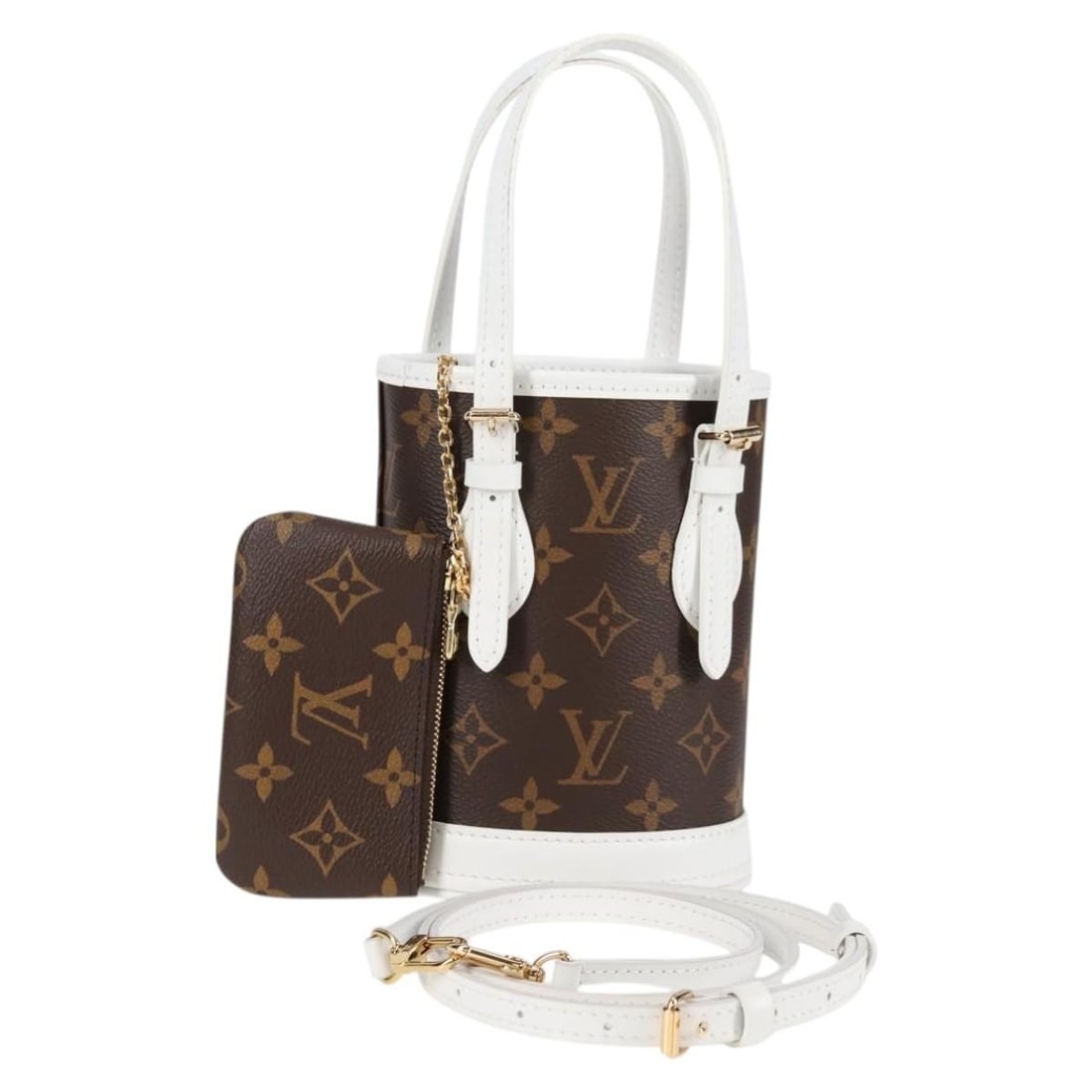 Louis Vuitton M81489 Nano Bucket Monogram Canvas Shoulder Bag with Pouch (1 of 18)