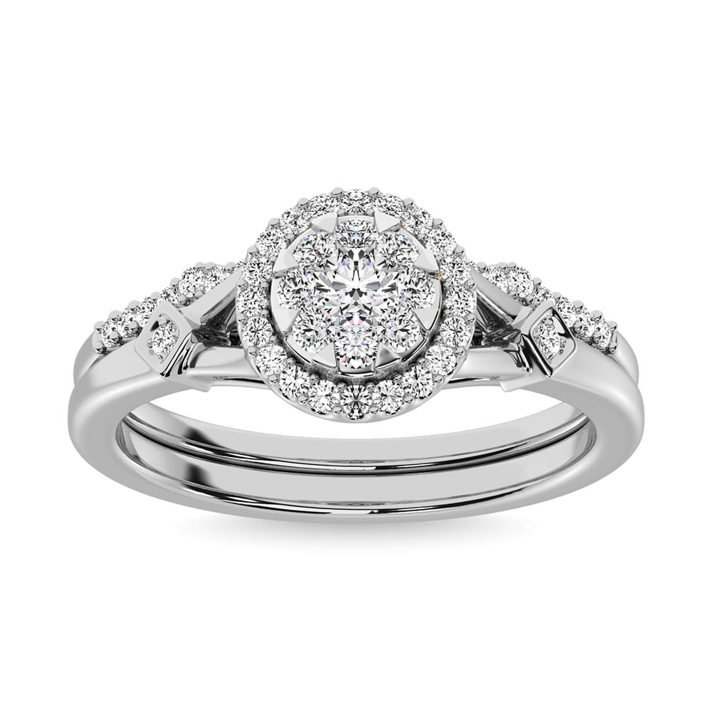 Diamond 1/2.Tw. Bridal Ring in 14K White Gold: Diamond 1/2.Tw. Bridal Ring in 14K White Gold 14k White Gold Stone Color: G-h Stone Clarity: I1 Each ring is presented in standard size 6.5. Complimentary resizing is available between sizes 510 (in 1