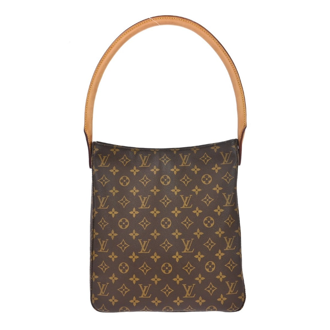 Louis Vuitton Looping GM Monogram Canvas Tote Bag M51145: Louis Vuitton Looping GM Monogram Canvas Tote Bag M51145 Vintage Louis Vuitton Looping GM handbag in brown Monogram canvas with leather trim and a zip-top closure. This large women's tote features an 