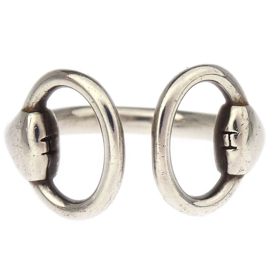 HERMES Nausicaa SV925 Silver Ring Size 51 Vintage: HERMES Nausicaa SV925 Silver Ring Size 51 Vintage Vintage Hermes Nausicaa ring in silver with a minimalist linked design. This round ring is crafted in SV925 silver and has no main stone. Condition sh