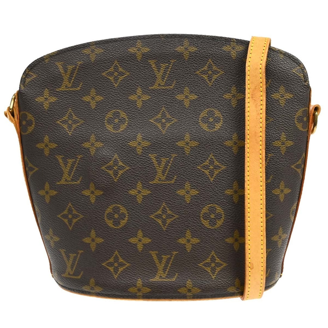 Louis Vuitton Drouot Monogram Canvas Crossbody Bag M51290: Louis Vuitton Drouot Monogram Canvas Crossbody Bag M51290 Vintage Louis Vuitton Drouot shoulder bag in brown monogram canvas with leather trim and an adjustable leather strap. This women's bag feature