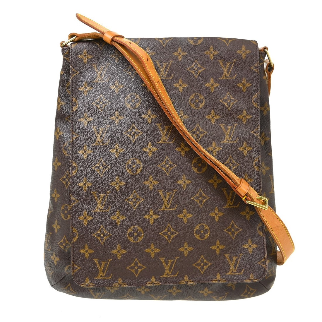 Louis Vuitton Musette Monogram Canvas Shoulder Bag M51256: Louis Vuitton Musette Monogram Canvas Shoulder Bag M51256 A vintage Louis Vuitton Musette shoulder bag in Monogram canvas with leather strap details and gold-tone hardware. It features a zip magnetic 