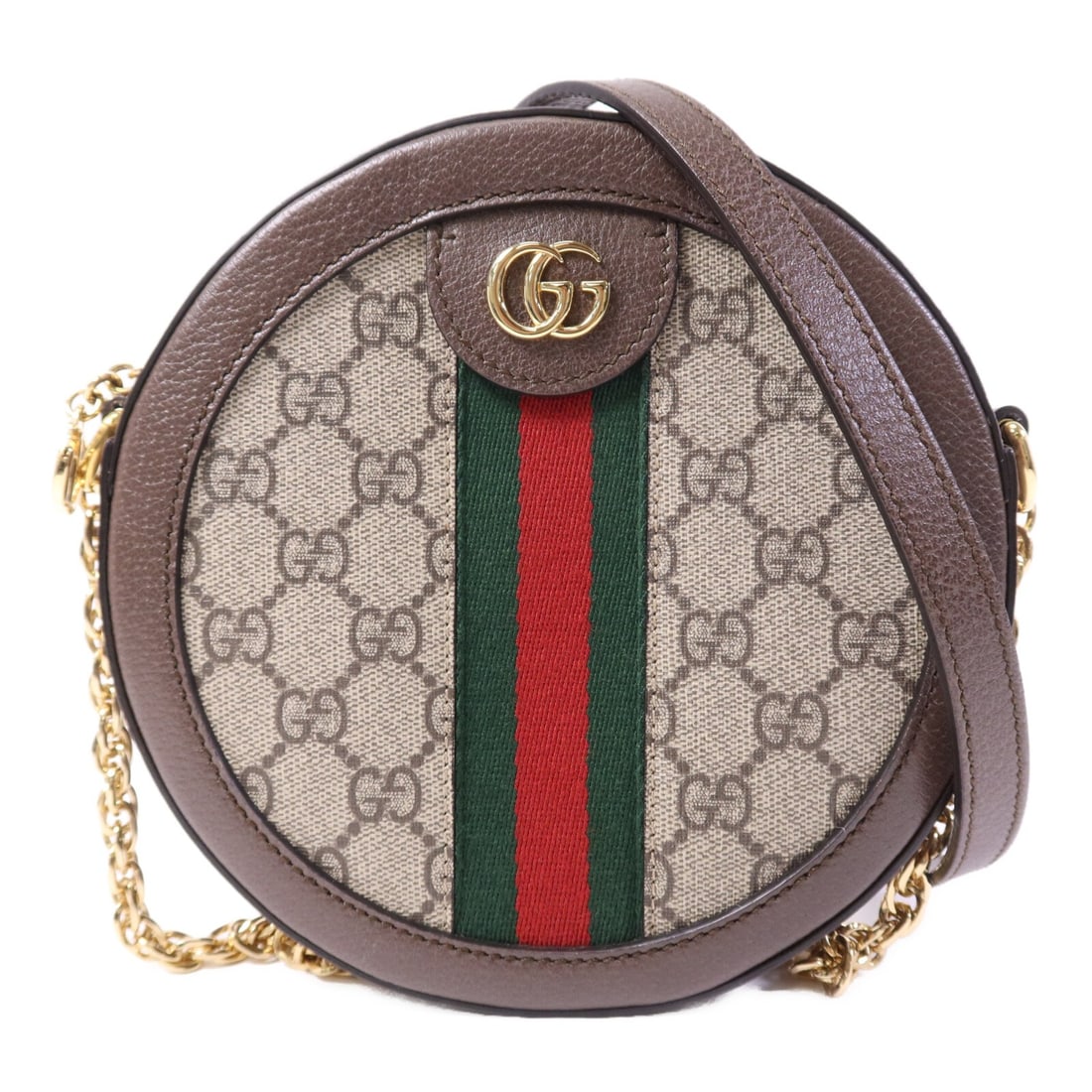 GUCCI Ophidia 550618 Shoulder Bag Brown Coated Canvas: GUCCI Ophidia 550618 Shoulder Bag Brown Coated Canvas Gucci Ophidia shoulder bag in brown PVC coated canvas, designed for women and made in Italy. It features the GG motif, brown frame color, and come