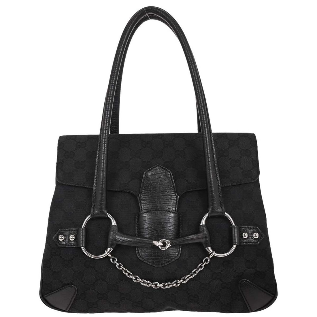 Gucci GG Horsebit Large Black Top Handle Bag 120982 002058 (1 of 10)